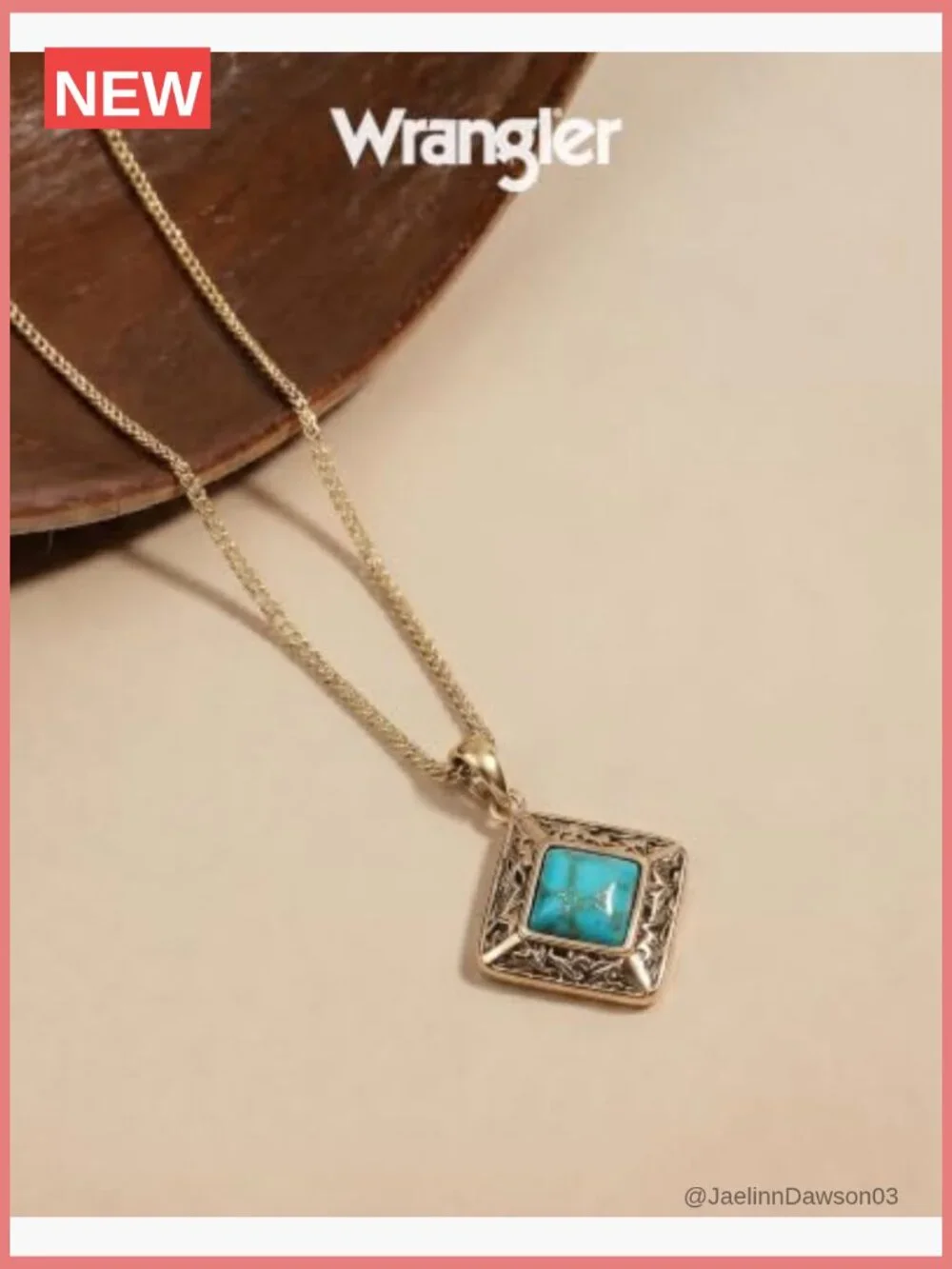 Turquoise Pendant Necklace, Western Cowgirl Jewelry, Silver/Gold Plated,